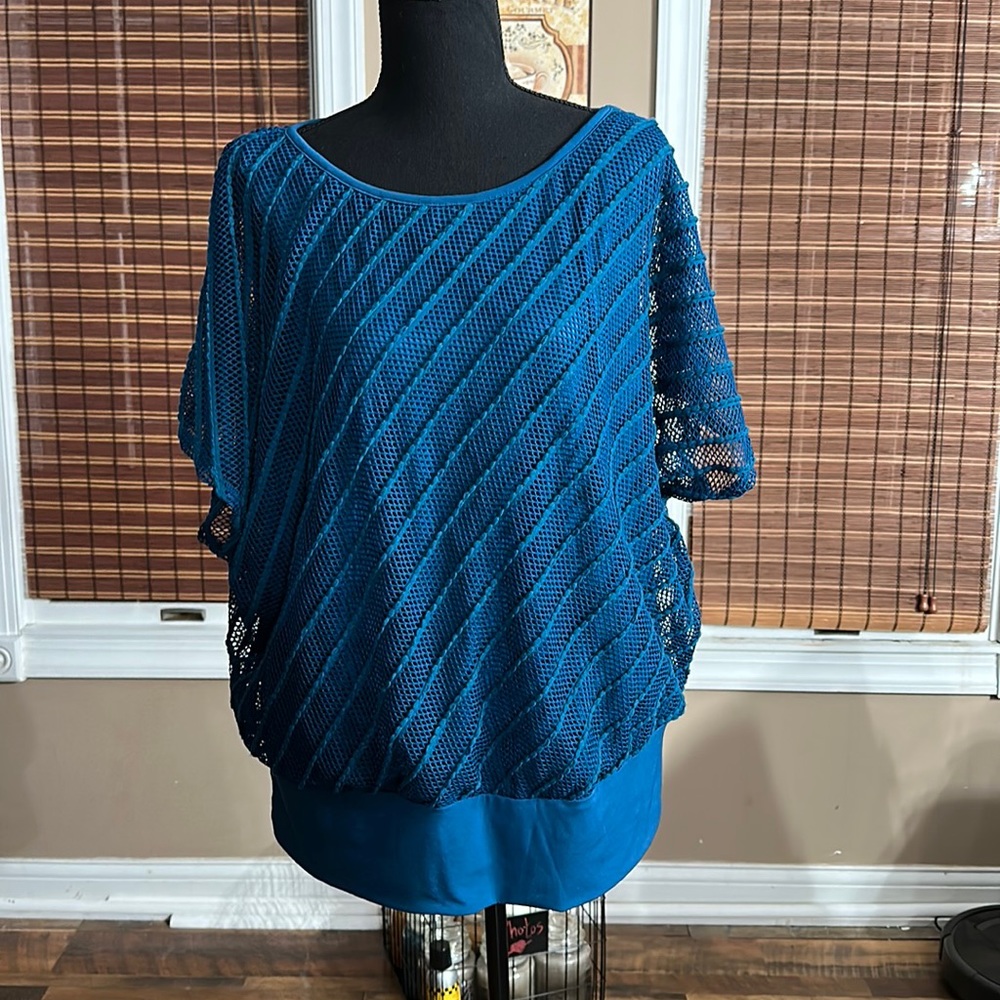 AB Studio Teal green blue top. Sz XL
